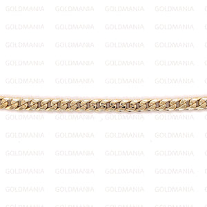 14K Yellow Gold Miami Cuban Link Chain Necklace: 16-14" Adjustable Curb Chain