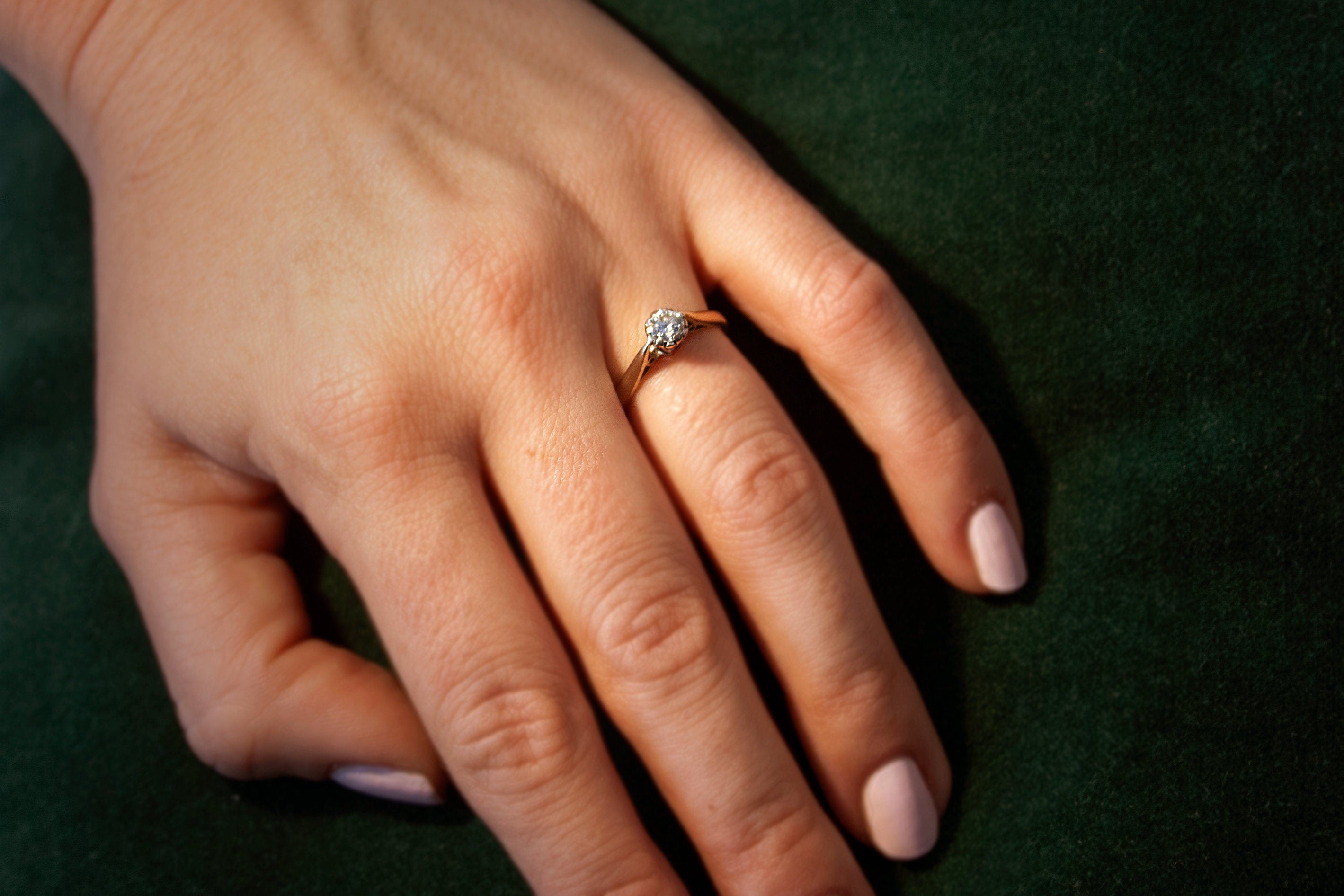 Cathedral - Gold and Solitaire Diamond Engagement Ring