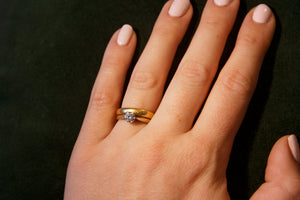 Cathedral - Gold and Solitaire Diamond Engagement Ring