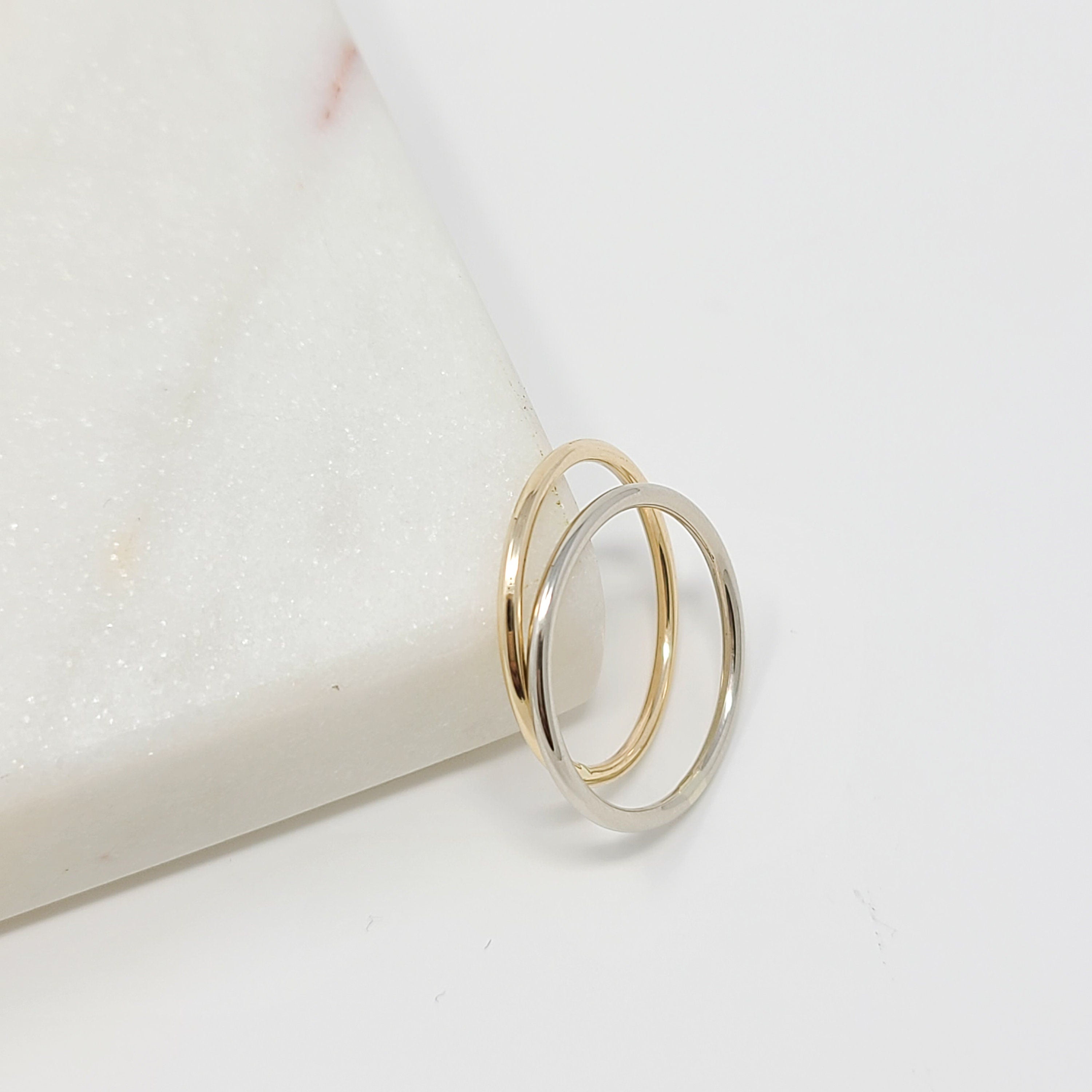 14K Solid Gold 1.2Mm Simple Wedding Band: Yellow Gold or White Gold
