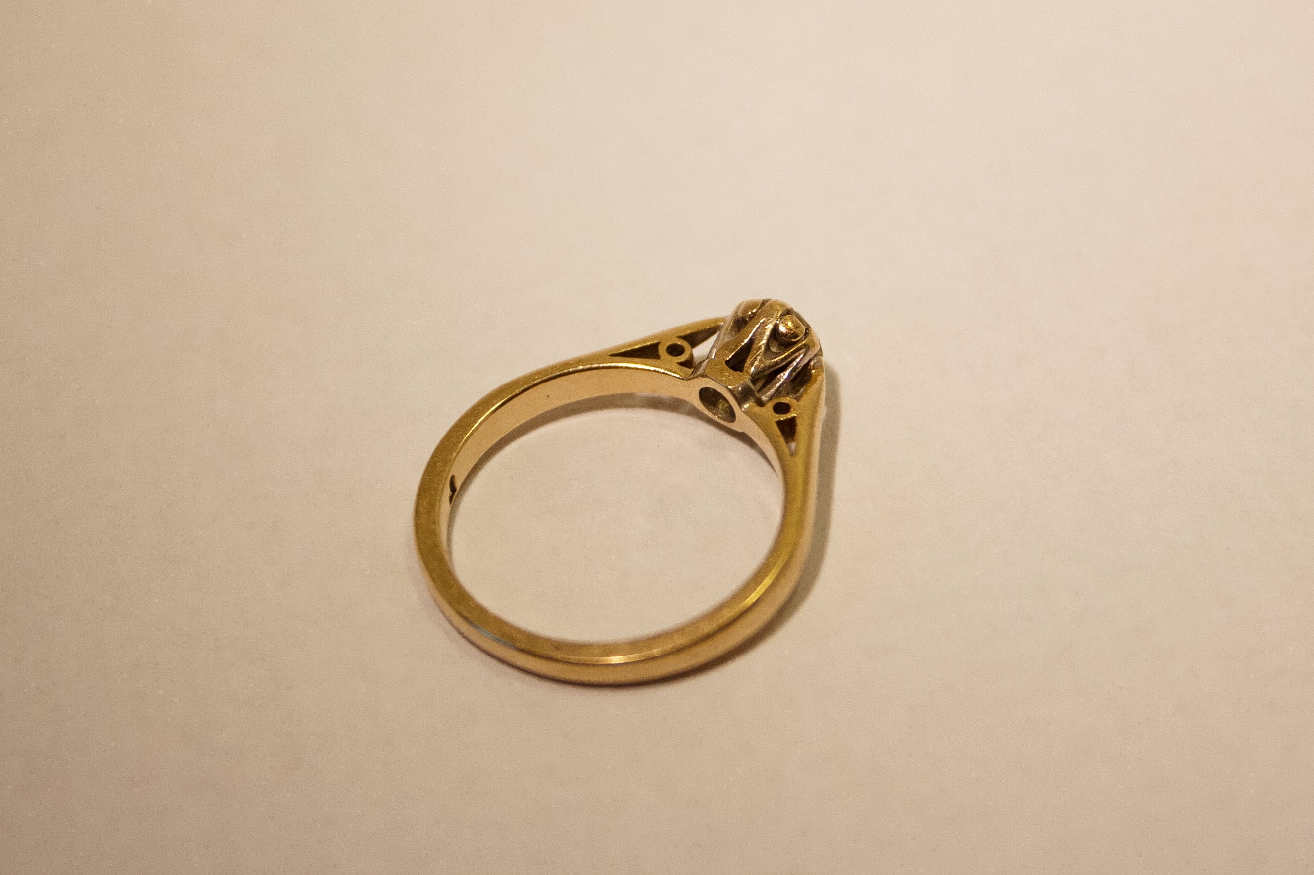 Cathedral - Gold and Solitaire Diamond Engagement Ring