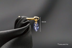 Peridot Marquise Titanium Stud: Threadless Push Pin Gold Earrings
