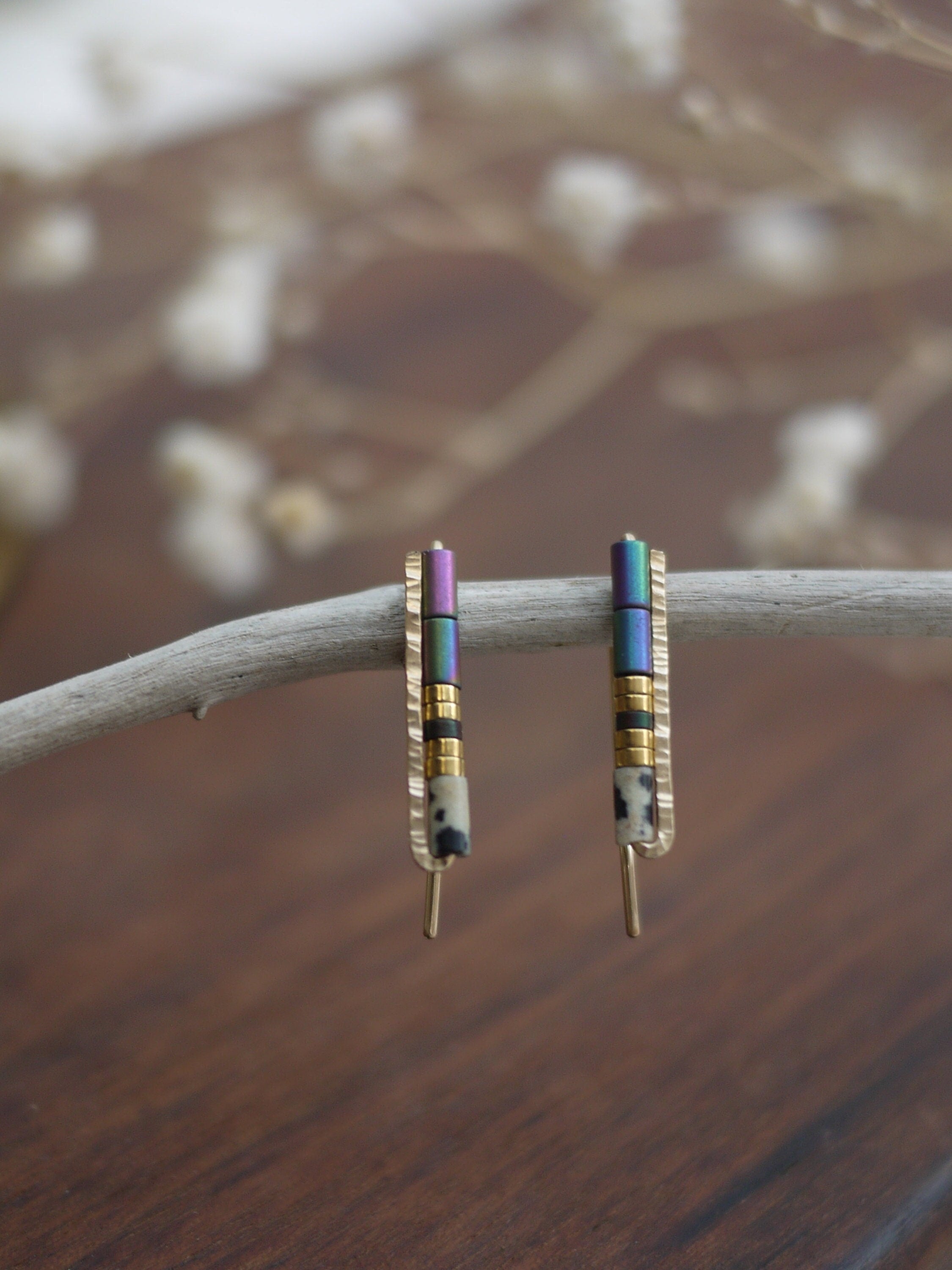 Beaded Ear Climbers, Minimalist Style Earrings