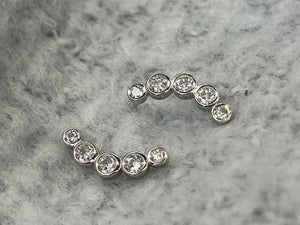 Gold Diamond Ear Climber. 5 Diamonds Ear Cuff in Silver. Ruby, Sapphire Diamond Stud Earrings. Crawler Earrings Gift. Same Day Shipping.