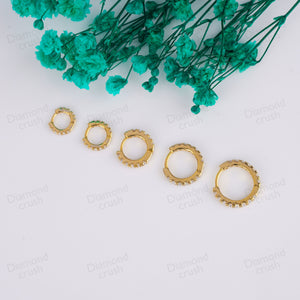 Lab Grown Diamond Earrings Small Hoop Earrings Cartilage Hoop Huggie Helix Hoops Thin Hoop Earrings Conch Earrings 14K Gold Diamond Hoop