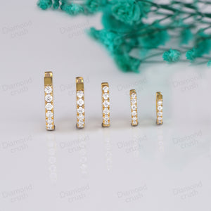 Lab Grown Diamond Earrings Small Hoop Earrings Cartilage Hoop Huggie Helix Hoops Thin Hoop Earrings Conch Earrings 14K Gold Diamond Hoop