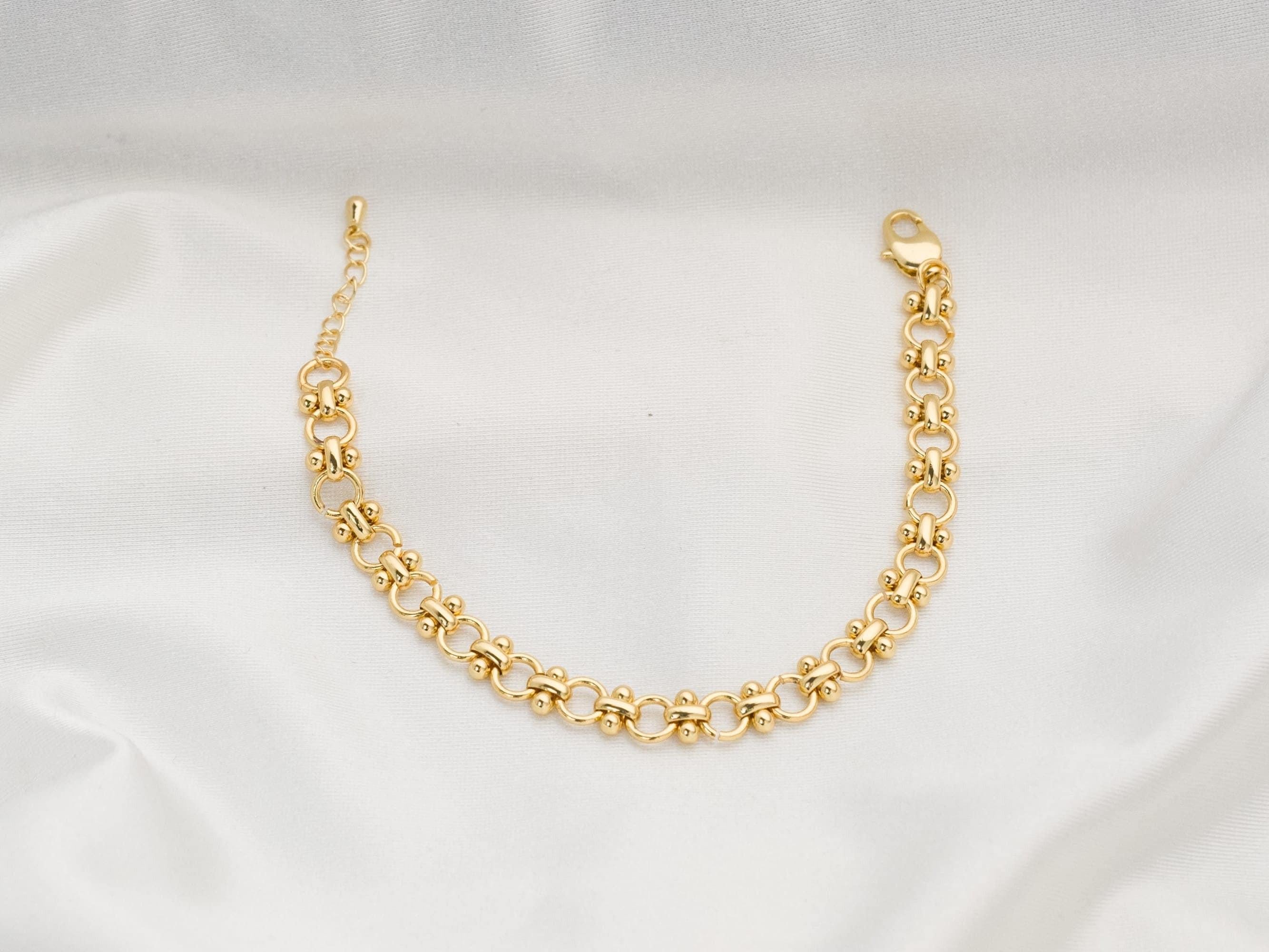 Exquisite 18K Gold Filled Dainty Chain Bracelet - Perfect for Stacking!.