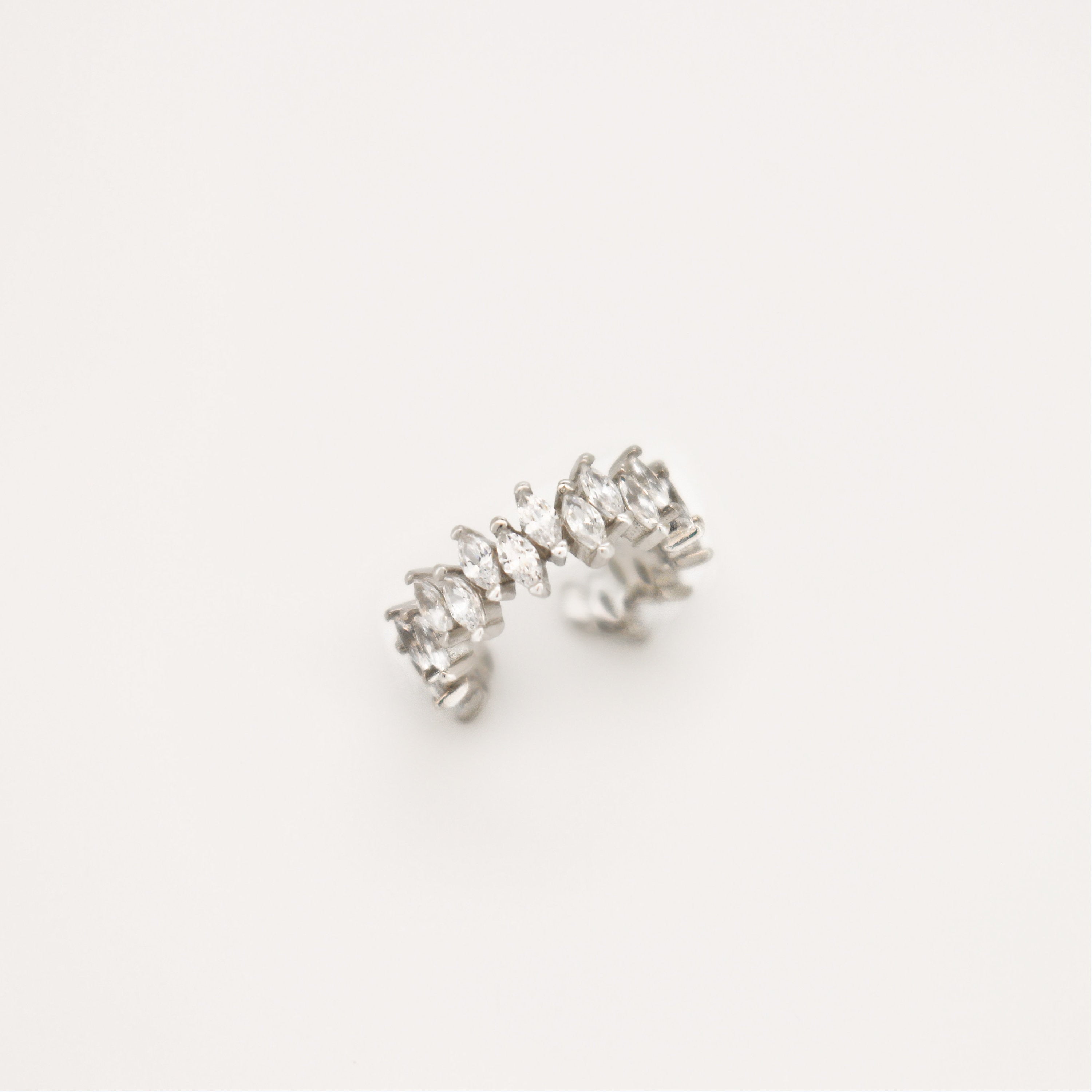 Genuine Earcuff in 925 Sterling Silver ∙ CZ Horse Eye Gold Cuff ∙ Pave Shinny Cuffs ∙ Cartilage Ring U-Shaped Trendy