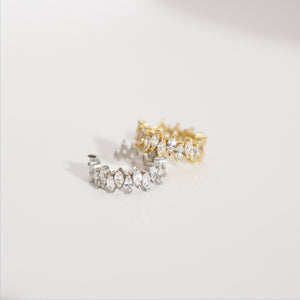 Genuine Earcuff in 925 Sterling Silver ∙ CZ Horse Eye Gold Cuff ∙ Pave Shinny Cuffs ∙ Cartilage Ring U-Shaped Trendy