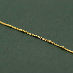 Beaded Gold Plated Anklet, Fine Curb Chain Anklet, Layered Anklet, Beach Jewelry, Gift for Her