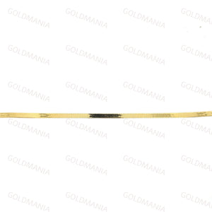 14K Solid Gold Herringbone Anklet: 3Mm Real Gold Ankle Chain