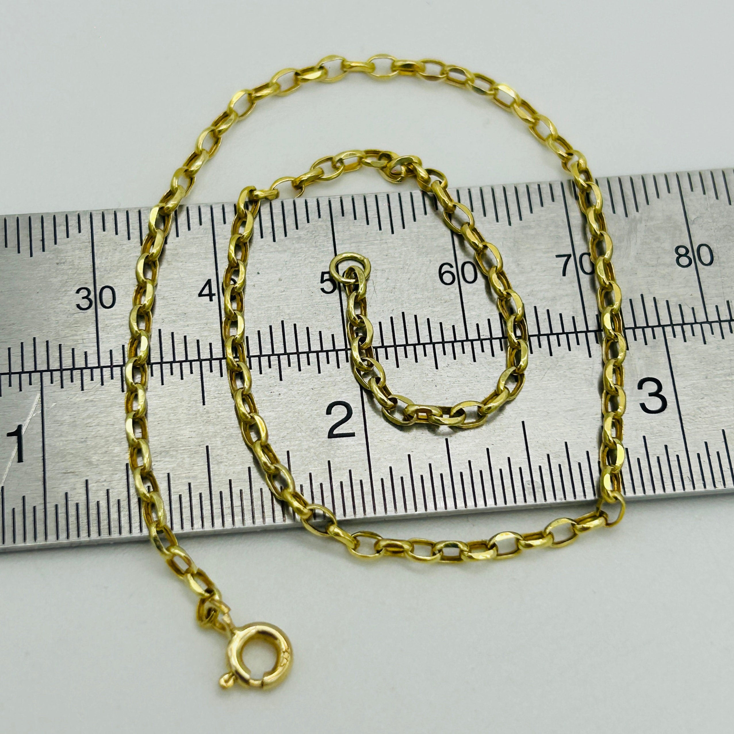 9Ct Real Yellow Gold 2Mm Belcher Anklet | 10 Inch Oval Link Anklet | Women Gold Anklet | Brand New