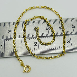 9Ct Real Yellow Gold 2Mm Belcher Anklet | 10 Inch Oval Link Anklet | Women Gold Anklet | Brand New