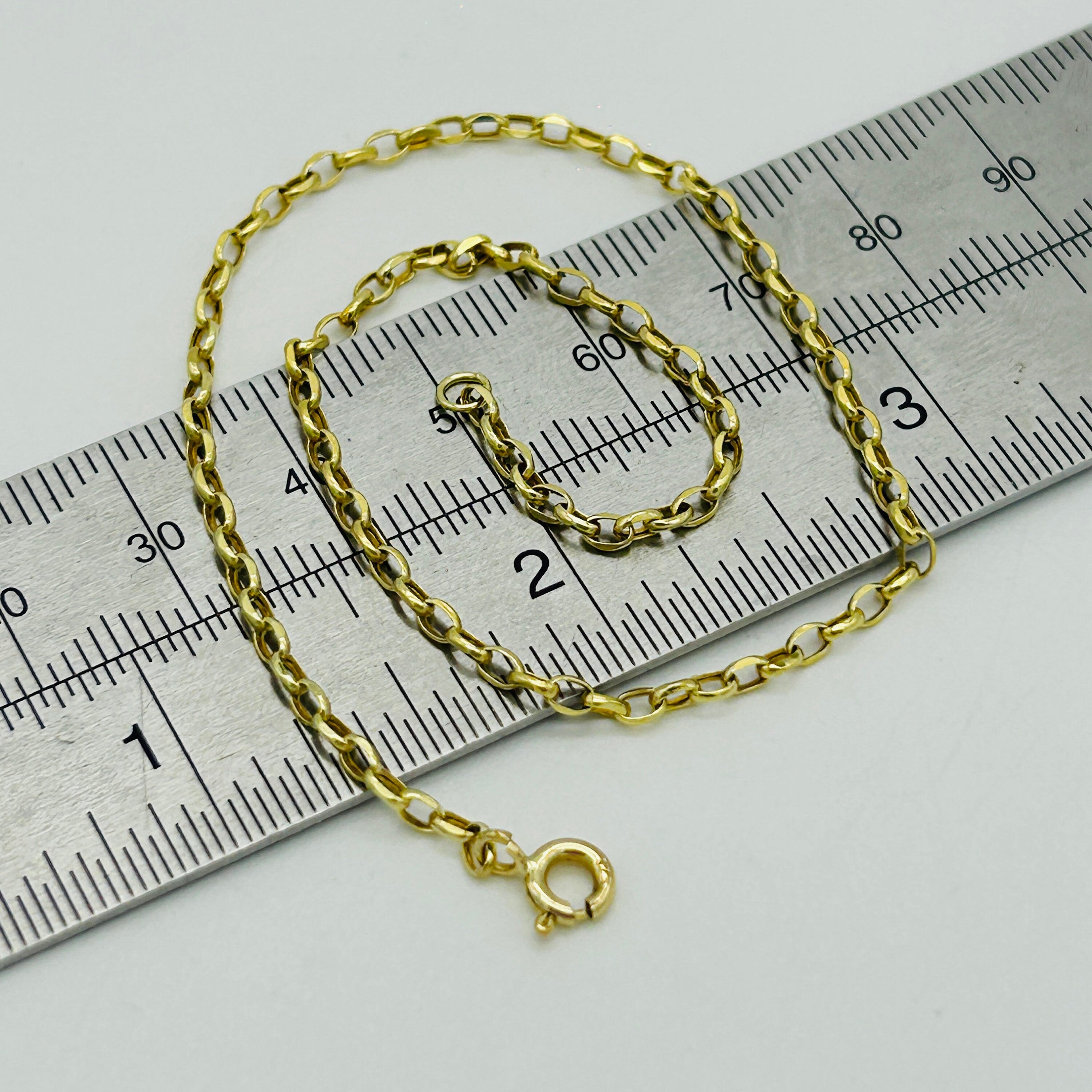 9Ct Real Yellow Gold 2Mm Belcher Anklet | 10 Inch Oval Link Anklet | Women Gold Anklet | Brand New