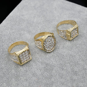 Real 10K Solid Gold Men'S Ring CZ Stone Real Solid 10K Yellow Gold Large Men'S Ring | All Sizes | 10K Solid round Gold Ring