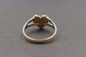 10K Yellow Gold Diamond Cut Heart Nugget Ring