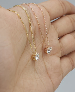 0.50 Ct Diamond Necklace, 14K Gold Lab Grown Diamond Solitaire Pendant