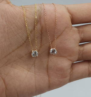 0.50 Ct Diamond Necklace, 14K Gold Lab Grown Diamond Solitaire Pendant