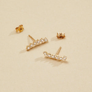 0.80Ct Lab Grown Diamond Ear Climbers – 14K Gold Minimalist Earrings, Unique & Elegant