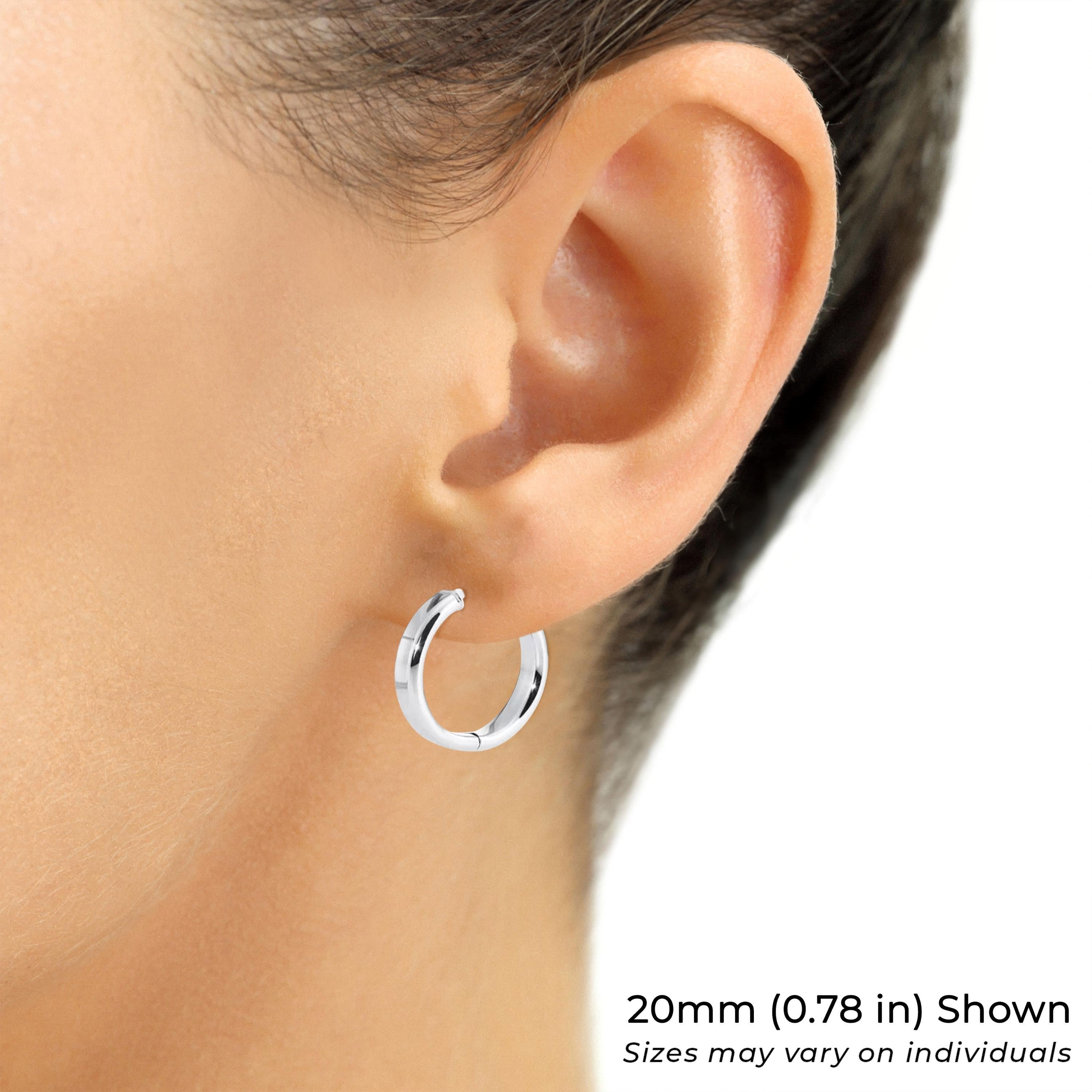 Elegant 925 Sterling Silver Small Huggie Hoop Earrings - Available in 18MM & 20MM.
