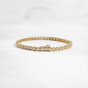 Handmade Tennis Bracelet, Gold Tennis Bracelet, Cubic Zirconia Tennis Bracelet, Dainty Bracelet, Diamond Bracelet, Gift for Her, Bracelet