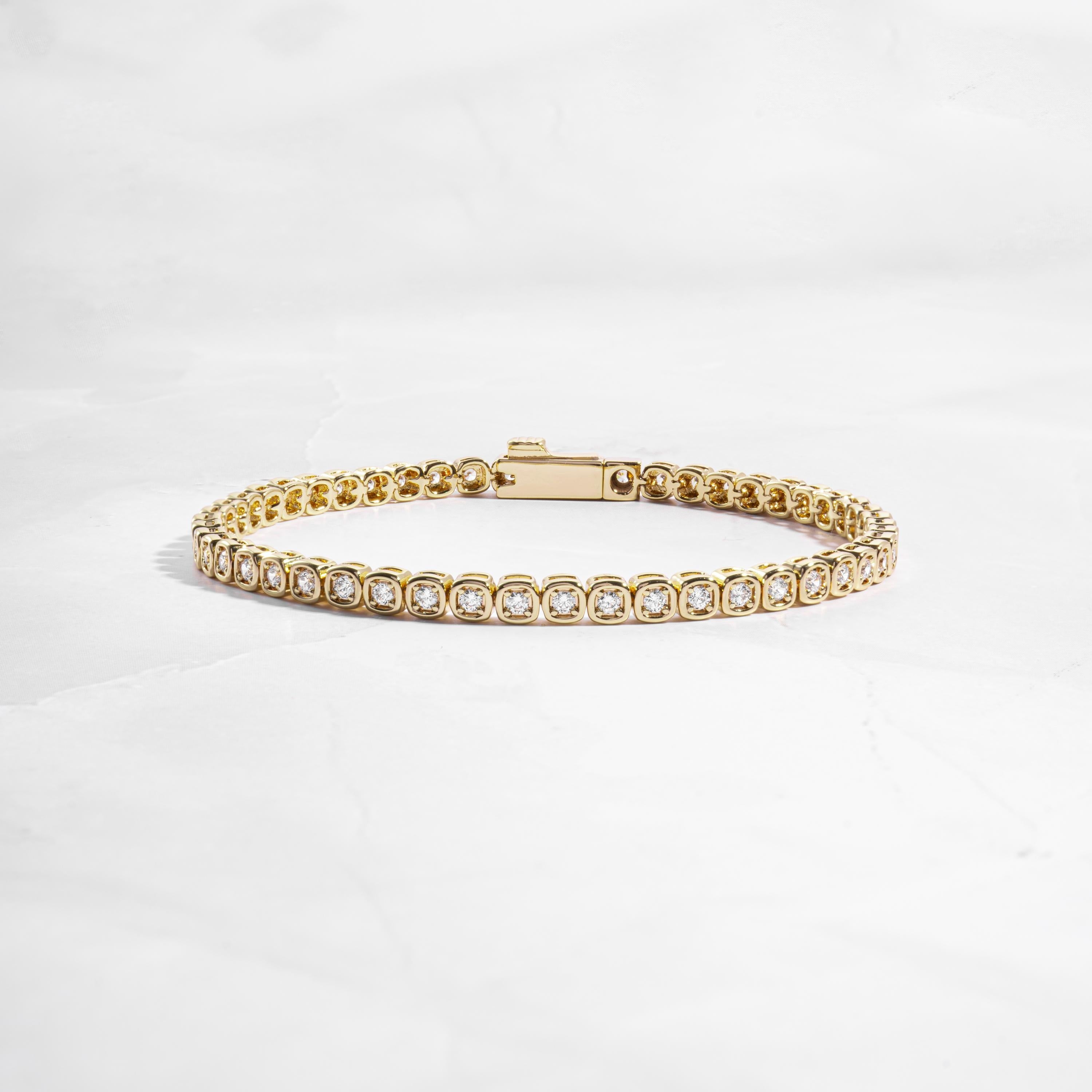 Handmade Tennis Bracelet, Gold Tennis Bracelet, Cubic Zirconia Tennis Bracelet, Dainty Bracelet, Diamond Bracelet, Gift for Her, Bracelet