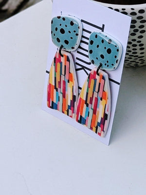 Statement Earrings by Mila Studio • Drop Earrings for Everyday • Birthday Gift for Her • Colourful Jewellery • Art Deco Dangle Earrings