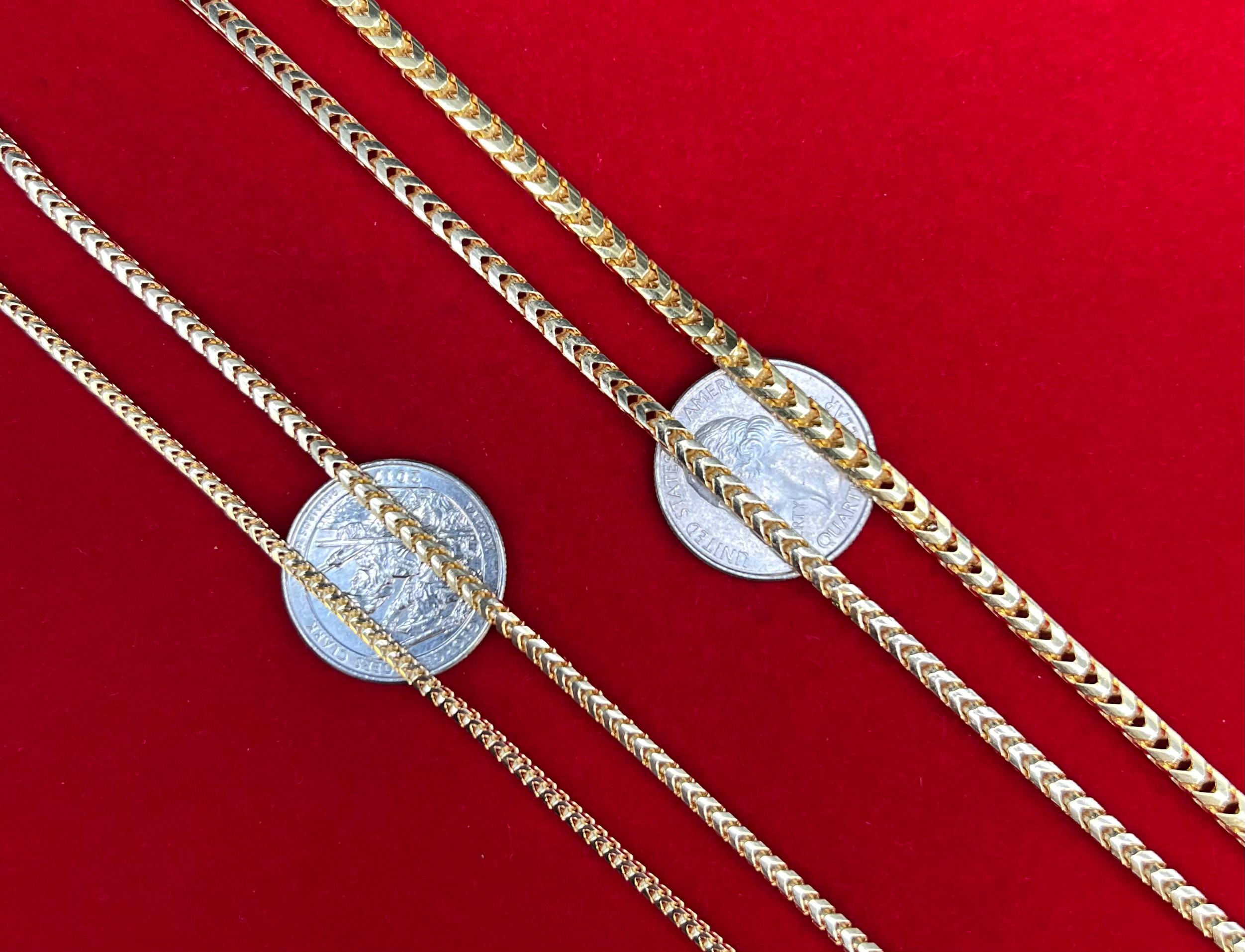 10K SOLID Gold Franco Chain Bracelet, 10K Gold Bracelet,Women Men,2Mm 2.8Mm 10K Gold Chain,Heavy Real Gold 10K Bracelet, Men and Women