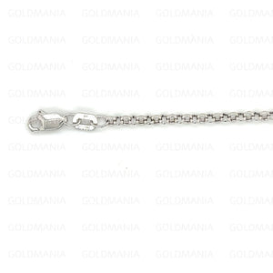 14K White Gold round Link Anklet - 2.0Mm, 10 Inch