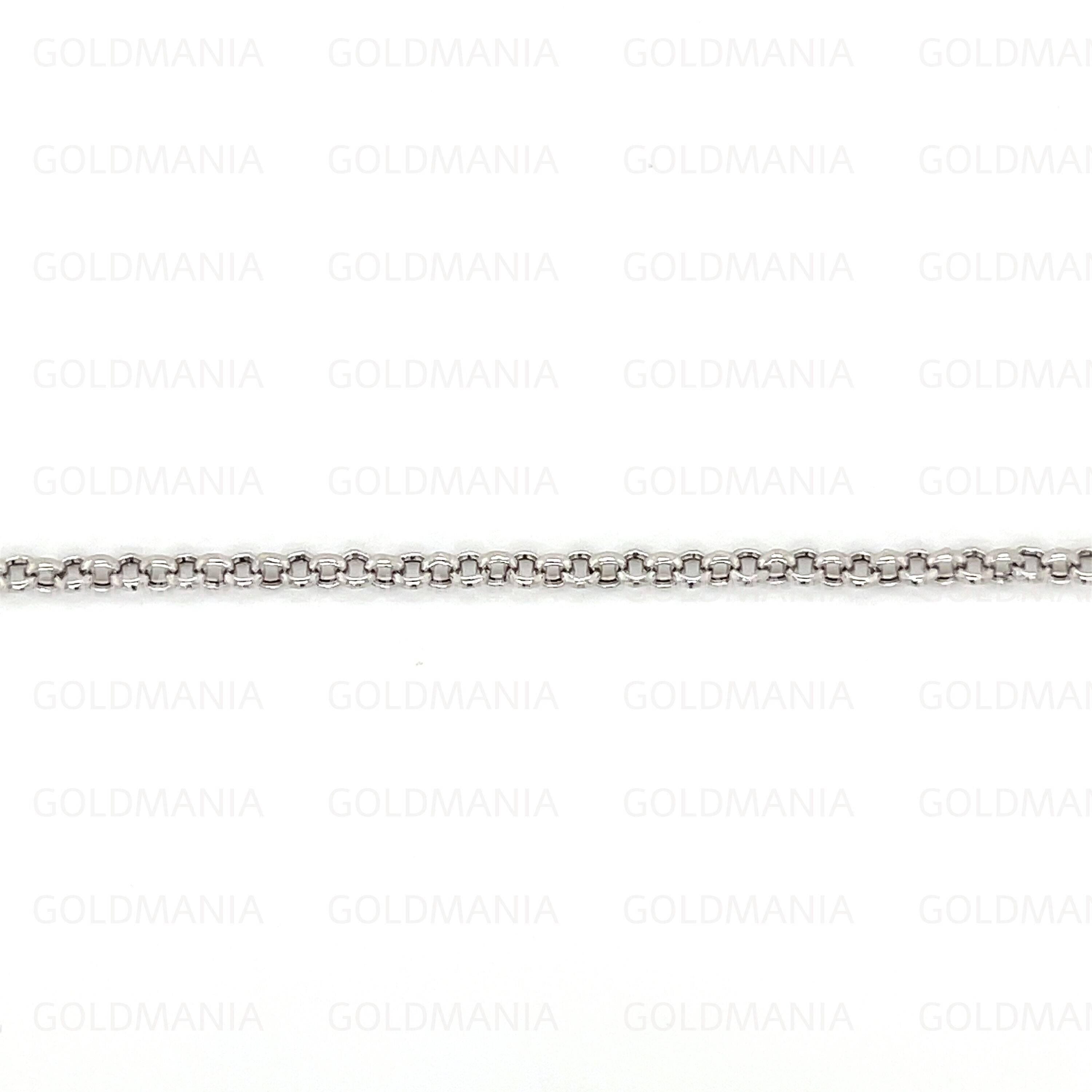 14K White Gold round Link Anklet - 2.0Mm, 10 Inch