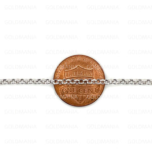 14K White Gold round Link Anklet - 2.0Mm, 10 Inch
