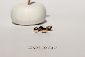 Solid Gold 14K Ball Post Studs Tiny Simple Sphere Earrings Men Women Kids Ear Decor round Bead Earlobe Piercing Minimalist Unisex Jewelry