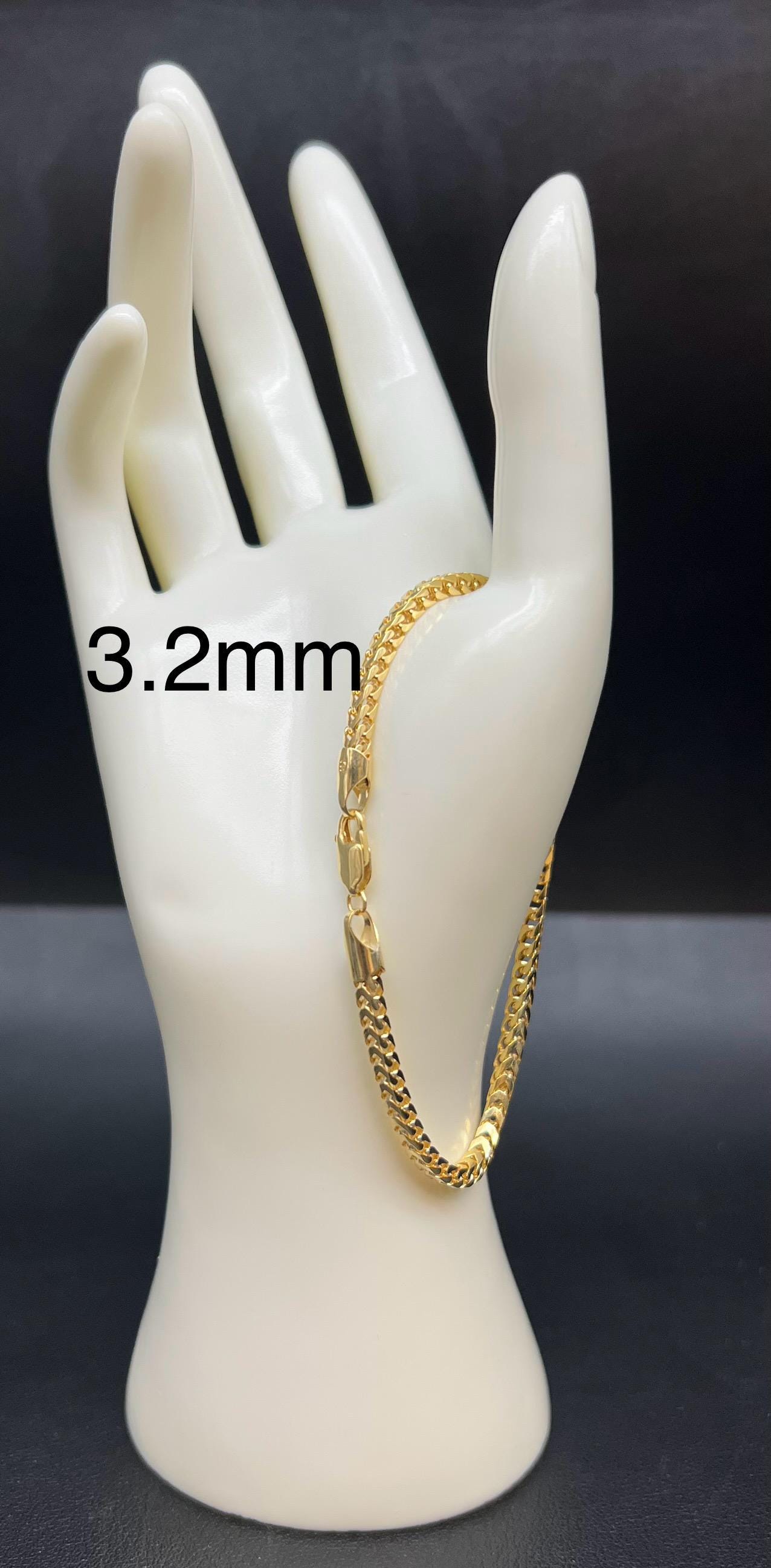 10K SOLID Gold Franco Chain Bracelet, 10K Gold Bracelet,Women Men,2Mm 2.8Mm 10K Gold Chain,Heavy Real Gold 10K Bracelet, Men and Women