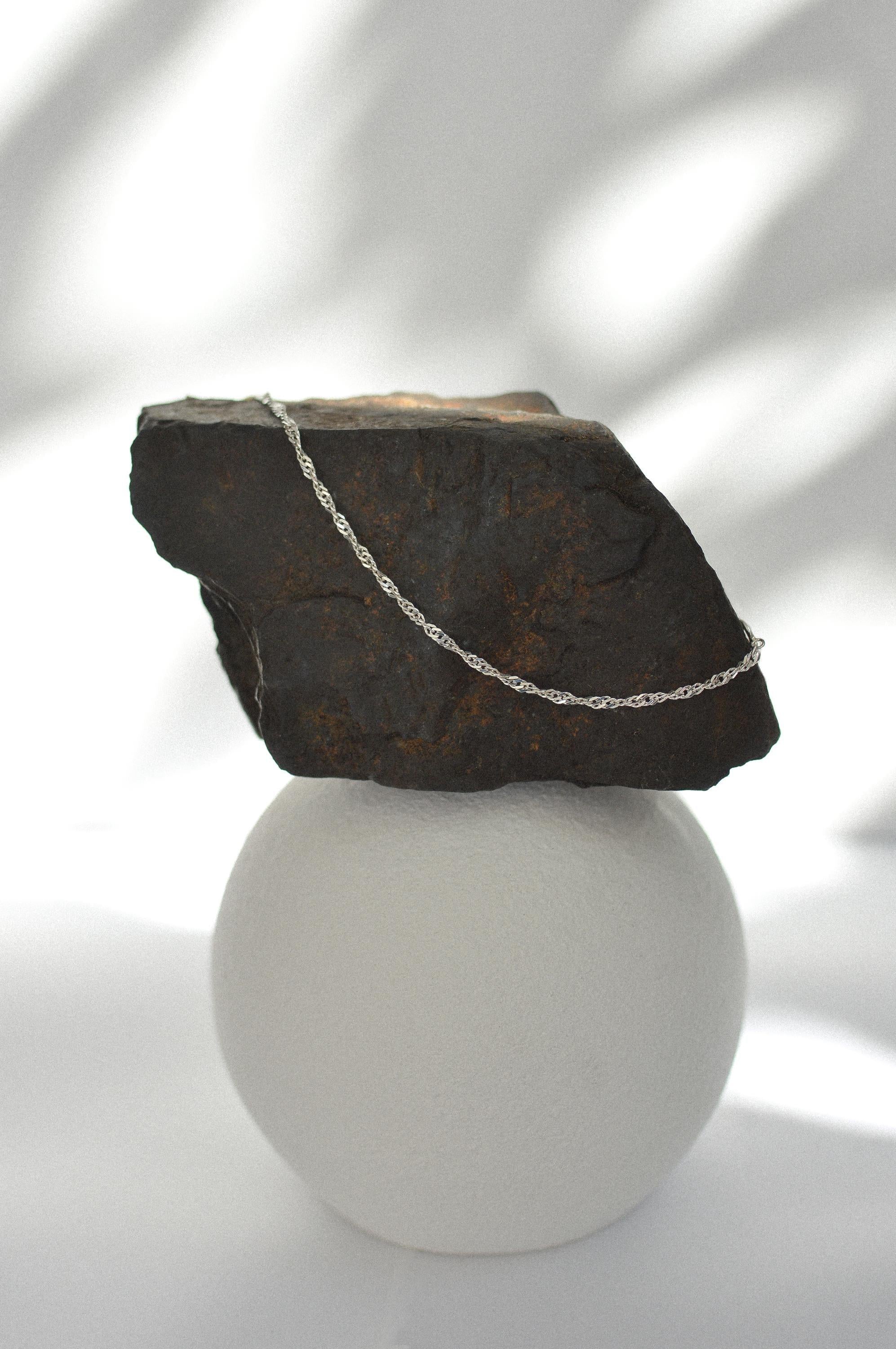 Dainty Sterling Silver Twist Curb Chain Bracelet - Perfect Birthday Gift for Her.