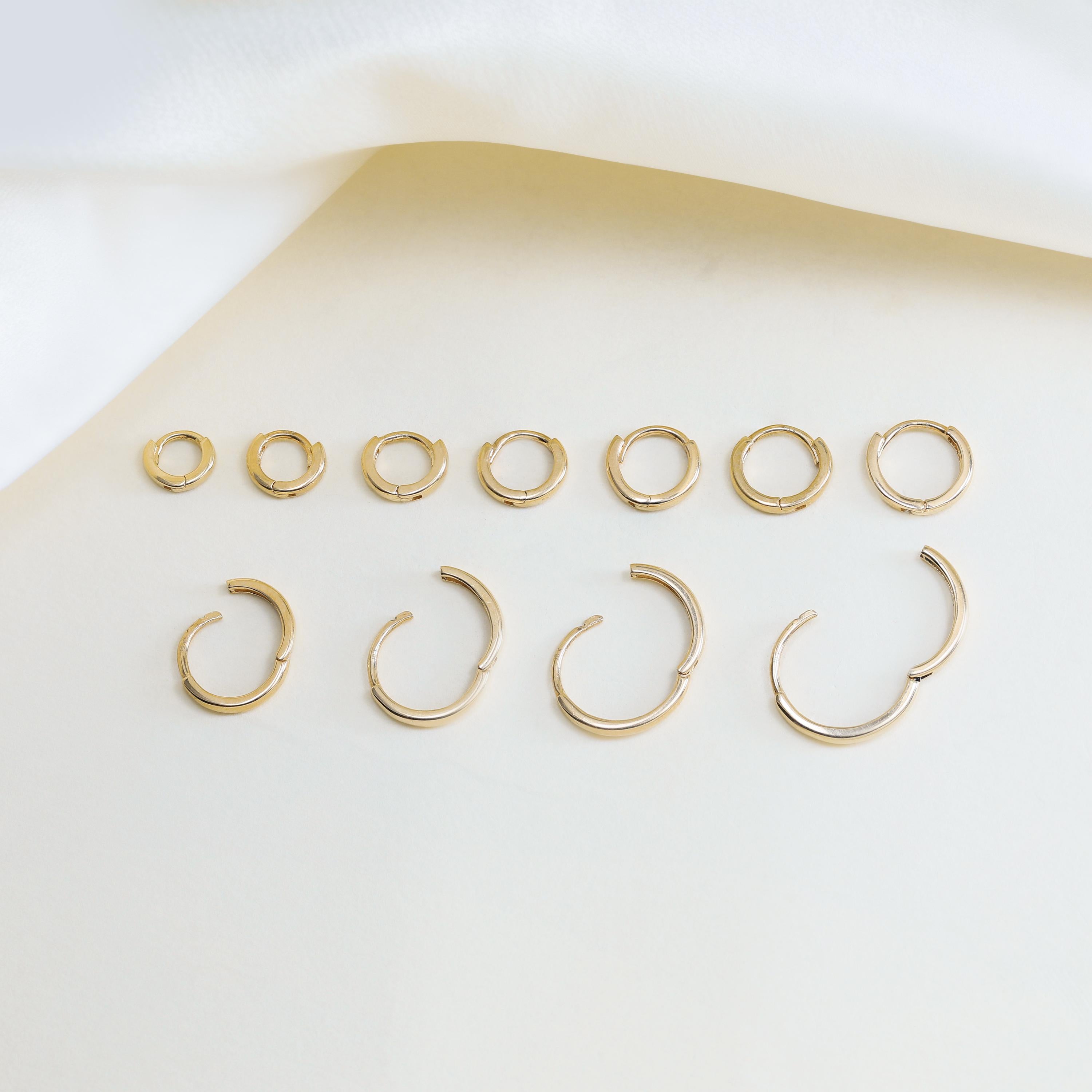 10K Solid Gold 4.0Mm 4.5Mm 5.0Mm 5.5Mm 6.0Mm 6.5Mm 7.0Mm 8.0Mm 9.0Mm 10Mm 11Mm Hinged Hoop, Solid Gold Couch Cartilage Hoop, Gift for Her