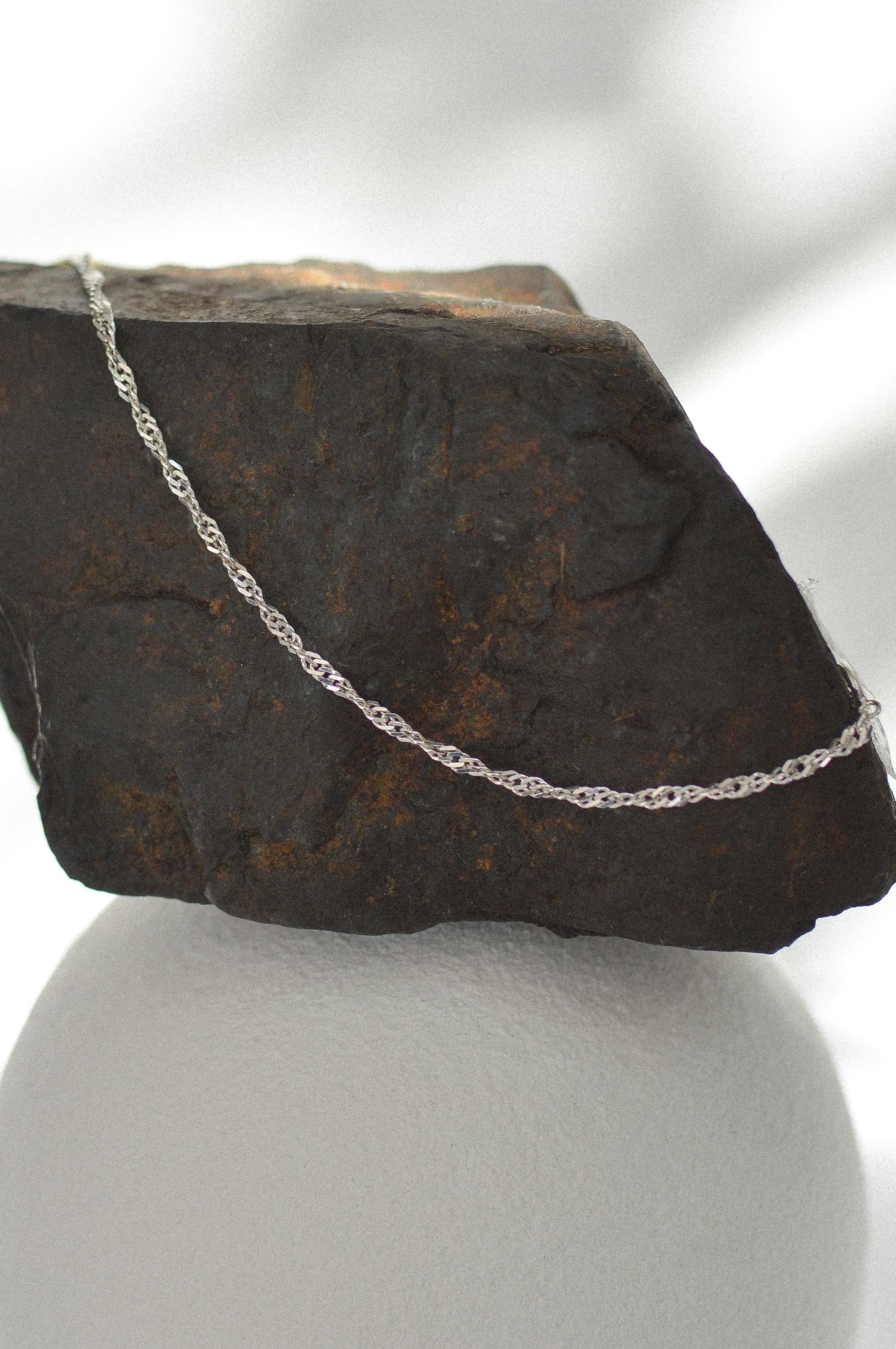 Dainty Sterling Silver Twist Curb Chain Bracelet - Perfect Birthday Gift for Her.