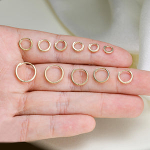 10K Solid Gold 4.0Mm 4.5Mm 5.0Mm 5.5Mm 6.0Mm 6.5Mm 7.0Mm 8.0Mm 9.0Mm 10Mm 11Mm Hinged Hoop, Solid Gold Couch Cartilage Hoop, Gift for Her
