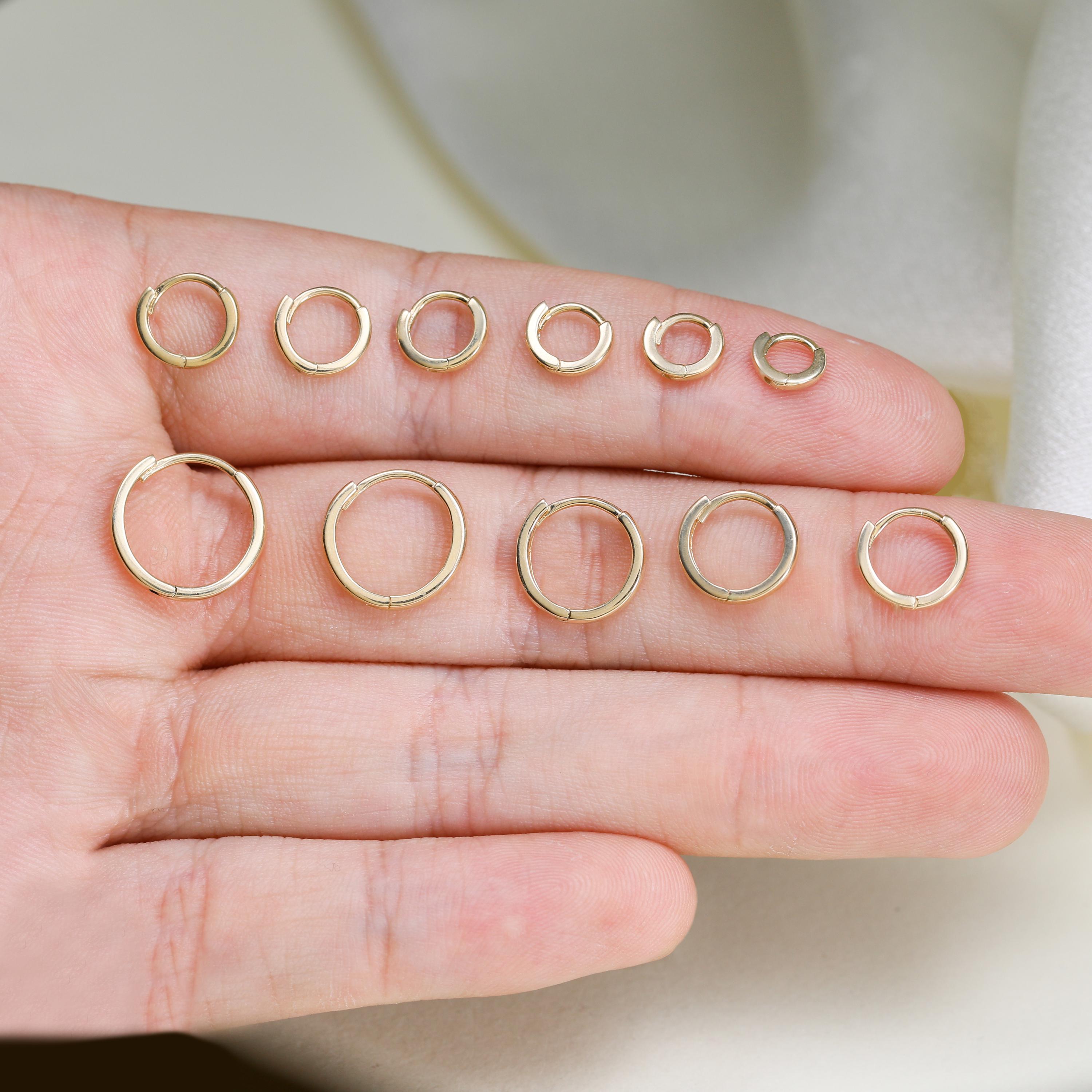 10K Solid Gold 4.0Mm 4.5Mm 5.0Mm 5.5Mm 6.0Mm 6.5Mm 7.0Mm 8.0Mm 9.0Mm 10Mm 11Mm Hinged Hoop, Solid Gold Couch Cartilage Hoop, Gift for Her