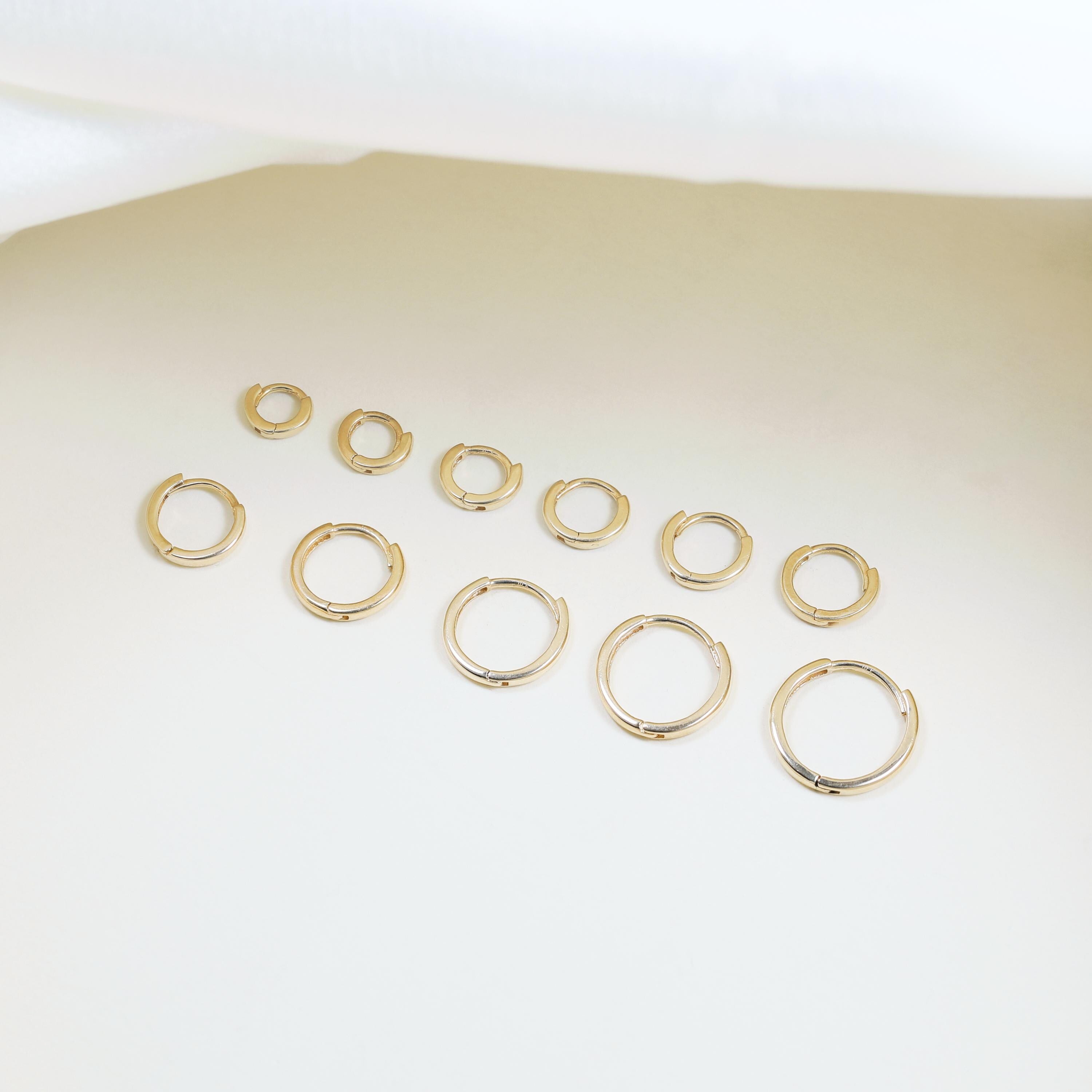 10K Solid Gold 4.0Mm 4.5Mm 5.0Mm 5.5Mm 6.0Mm 6.5Mm 7.0Mm 8.0Mm 9.0Mm 10Mm 11Mm Hinged Hoop, Solid Gold Couch Cartilage Hoop, Gift for Her