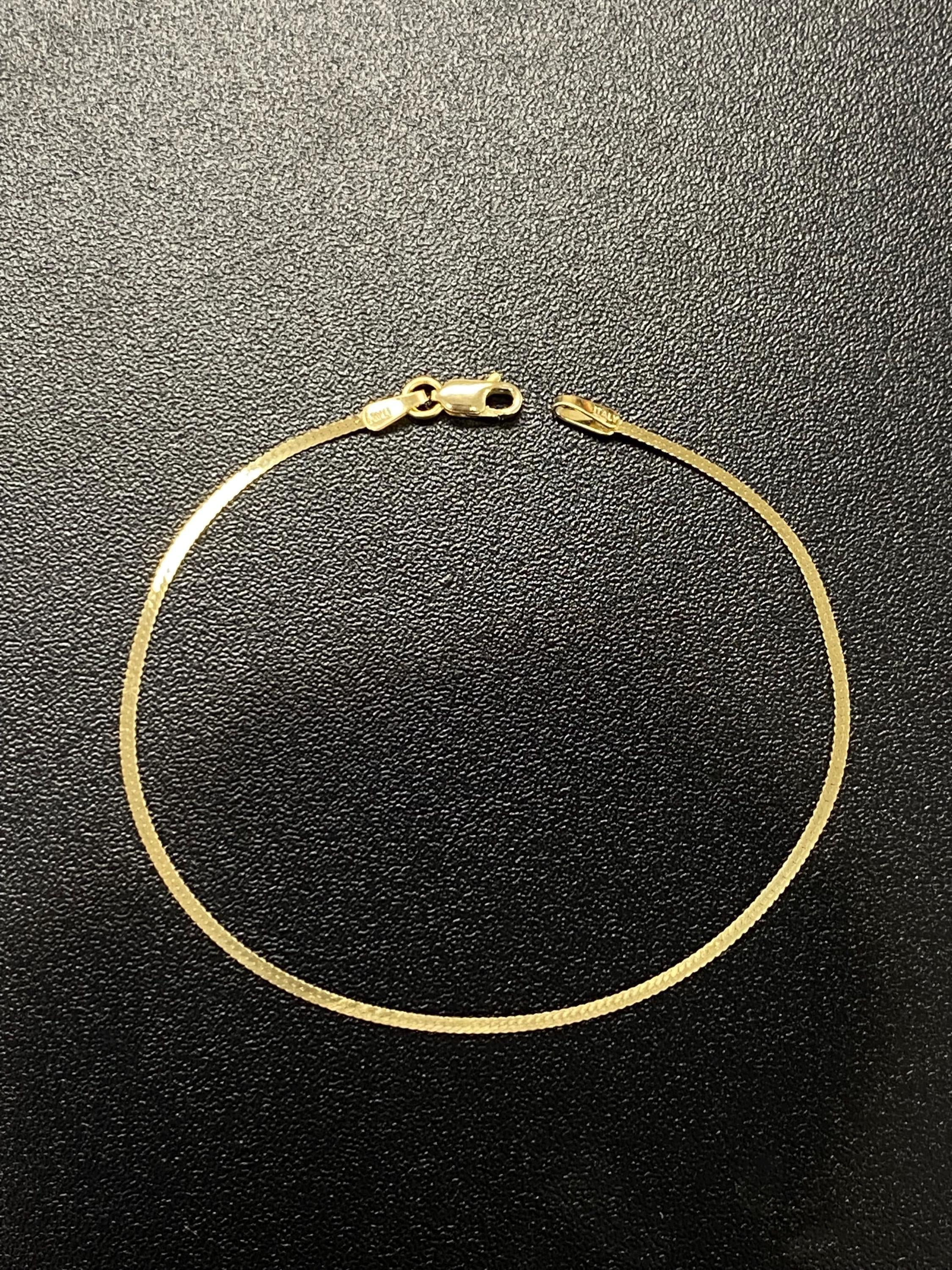 Stunning 10K Solid Gold Herringbone & Liquid Link Bracelet for Women - Elegance Redefined!.