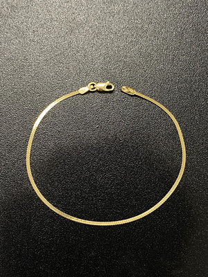 Stunning 10K Solid Gold Herringbone & Liquid Link Bracelet for Women - Elegance Redefined!.