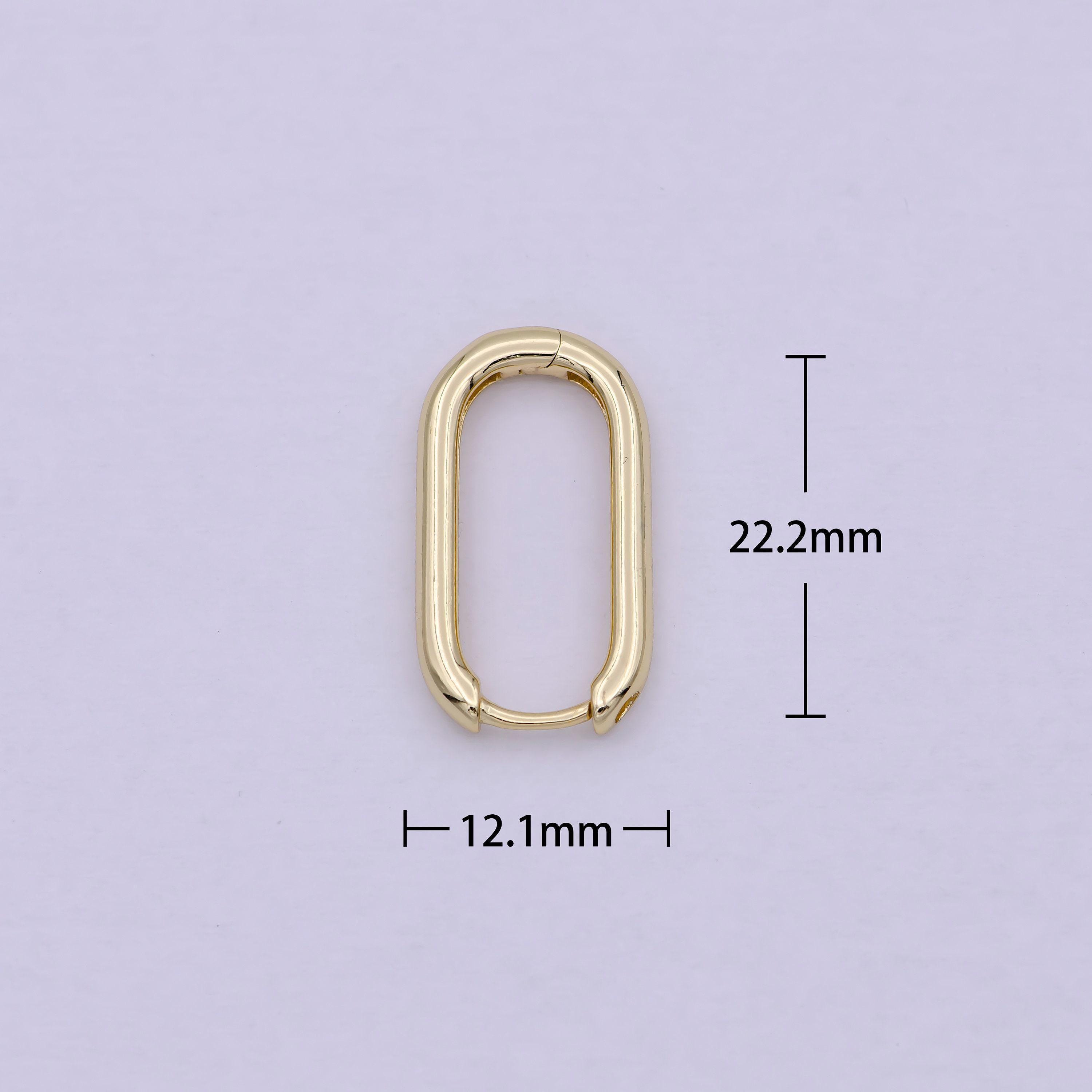 14K Gold Filled U-Shaped Hoops Huggie Earrings with Lever Back Enclosure T270