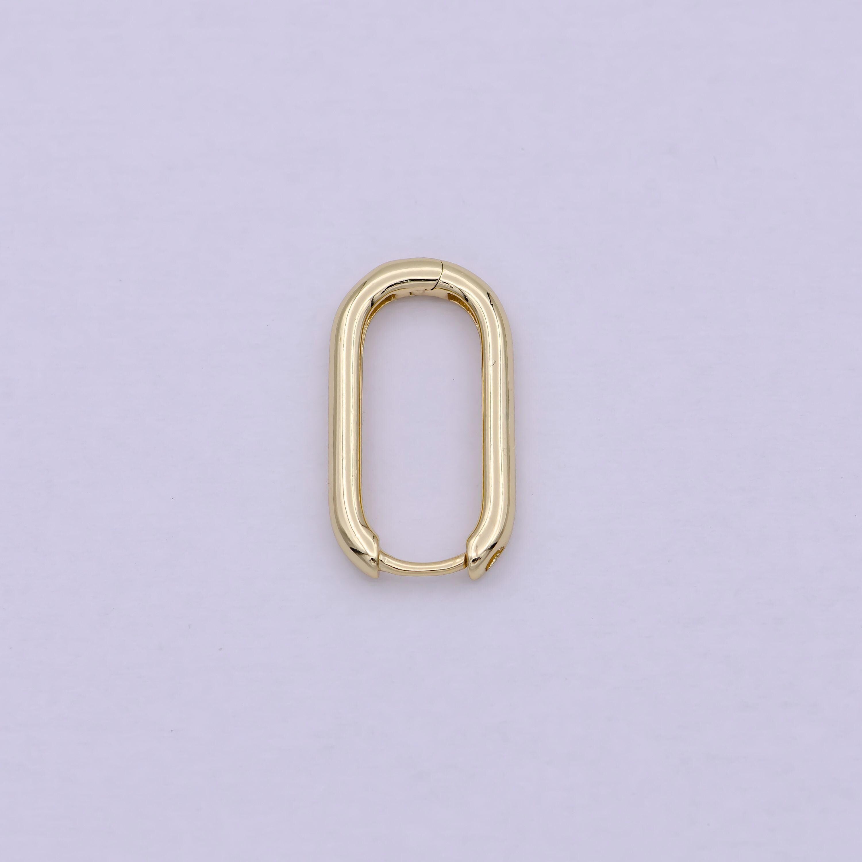 14K Gold Filled U-Shaped Hoops Huggie Earrings with Lever Back Enclosure T270