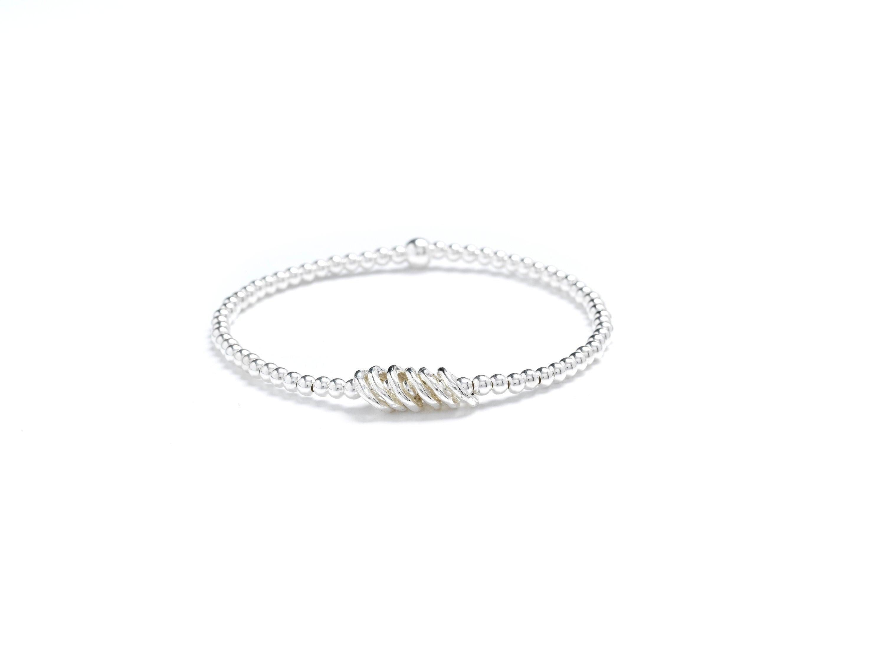 Stylish 60th Birthday Silver Bracelet with 6 Decade Rings - Perfect Milestone Gift for Her!.