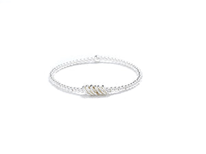 Stylish 60th Birthday Silver Bracelet with 6 Decade Rings - Perfect Milestone Gift for Her!.