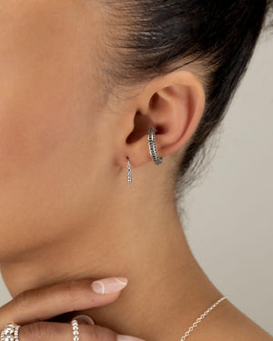 Turquoise Ear Cuff • Silver or Gold • Multi Stone CZ Pave Conch Hoop Wrap • No Piercing Needed