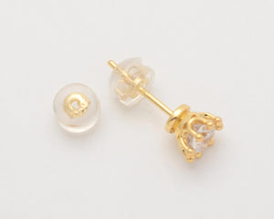 10PCS - Earring Backs Rubber, Gold Earring Backs for Studs, Basic Jewelry Supplies, Earring Stoppers, 14K Polished Gold- Plated [CB0176]
