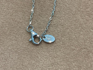 1.0 Carat Lab Diamond Necklace: Platinum Plated Silver Bezel Set