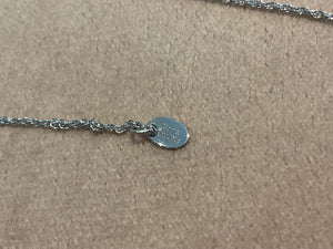 2.65 Carat Lab Created Diamond Oval Pendant: Platinum Plated Silver Necklace