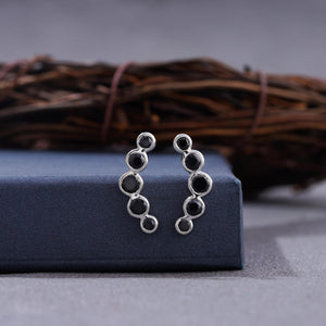 Gold Diamond Ear Climber. 5 Diamonds Ear Cuff in Silver. Ruby, Sapphire Diamond Stud Earrings. Crawler Earrings Gift. Same Day Shipping.